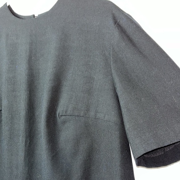 Ellen Figg short sleeve boxy popover minimalist top Sz14W Black - Picture 4 of 7